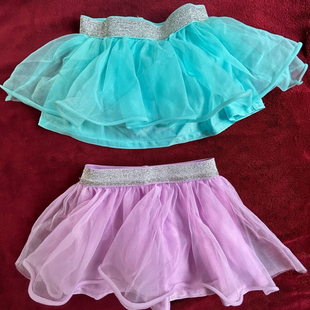 Garanimals Aqua and Lavender Skirts with Glitter Waistband